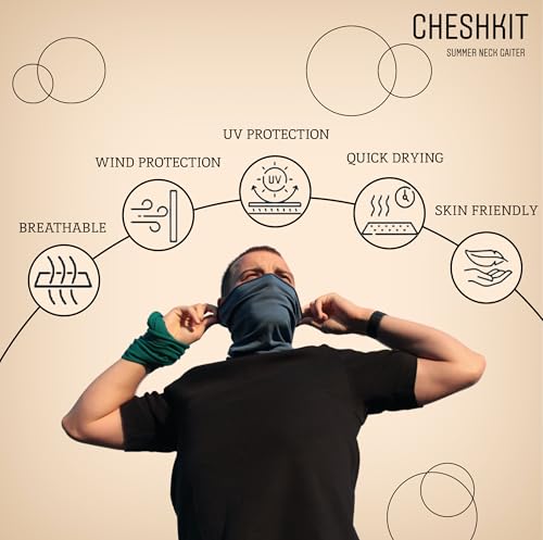 Organic Cotton Neck Gaiter Face Mask for Dust & Sun Protection - 2 Pack