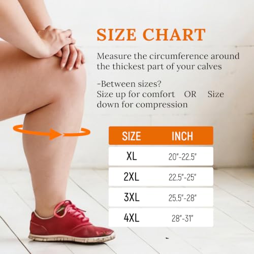 ITHW Black 2XL Calf Compression Sleeve for Edema Swelling & Circulation