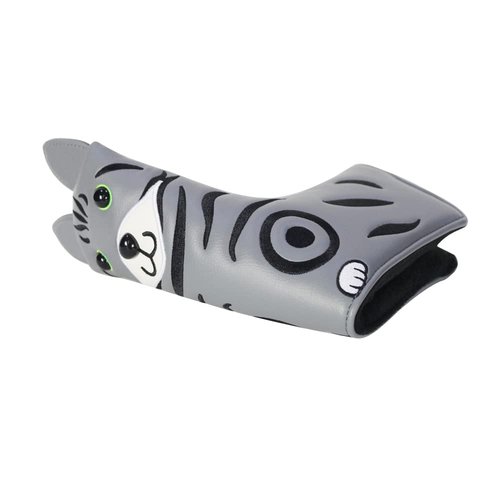 Myartte Golf Head Covers Blade Putter Cover Headcover Magnetic Closure Embroidered Animals Fits Most Brands Scotty Cameron Odyssey Taylormade Ping ect. (Grey cat Blade Cover)