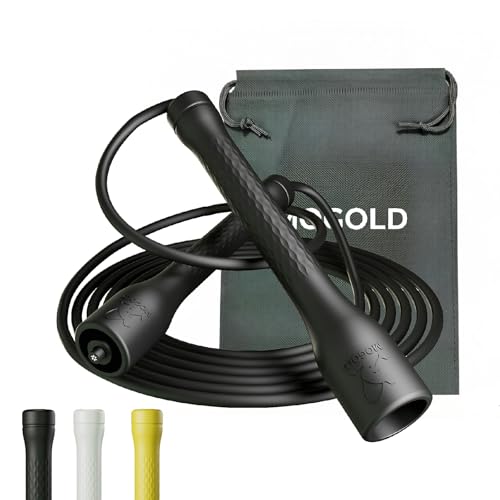 Adjustable Speed Jump Rope - Unbreakable Black PVC, Ergonomic Handles