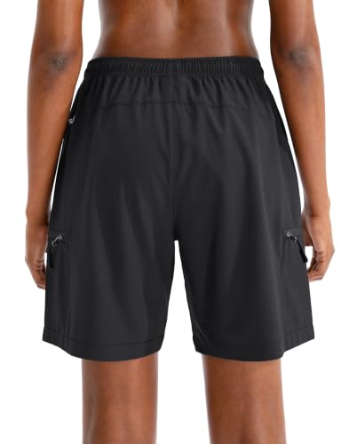 Women's Quick Dry Cargo Shorts - Lightweight Hiking Shorts with Zipper Pockets