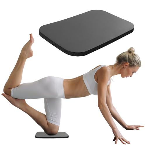 Yoga Knee Pad Cushion - Non-Slip Foam for Pilates & Exercises - Black 29x19x1.5cm