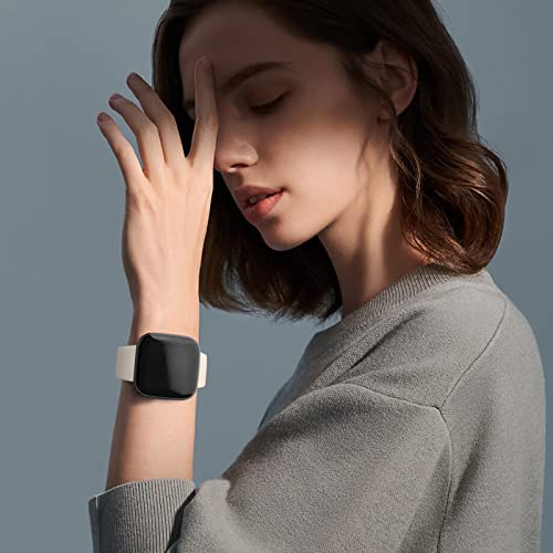 Silicone Bands for Fitbit Versa 2 - 4 Pack in Smoke Violet, Milk Tea, Pink Sand, Starlight