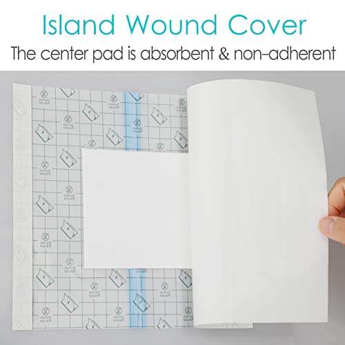 GoToHere 12x15.7 in Waterproof Wound Shower Cover - Non-Stick Bandage Protector (Pack of 7, with Pad)