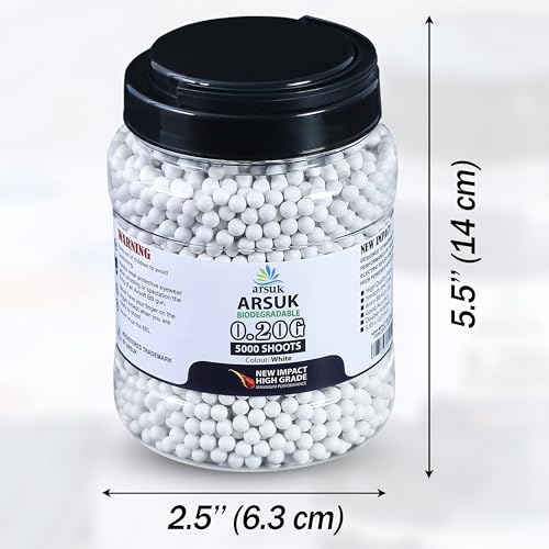 Biodegradable 6mm Airsoft BB Pellets - 5000 Count White