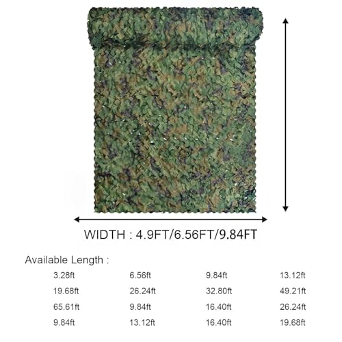 Camouflage Netting Bulk Roll - Woodland Camo 4.9ft x 6.56ft