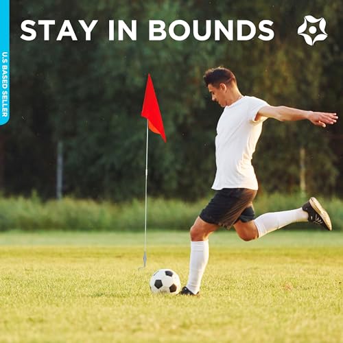 Soccer Corner Flags Set of 4 with 60-Inch Poles - Red