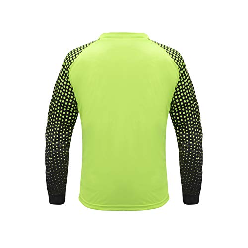 Youth & Adult Soccer Goalkeeper Shirt - Padded Lime Green Goalie Jersey, Small