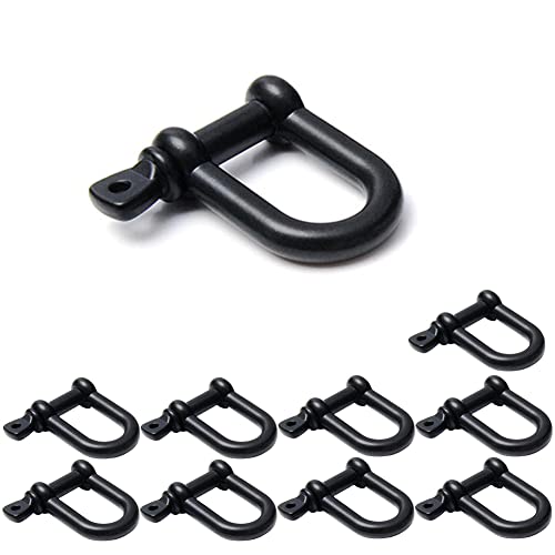 Metal Silver Bow Shackle for Paracord Bracelet - Black D Shackle