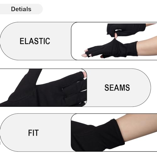 Fingerless Compression Gloves for Arthritis - X-Large Black