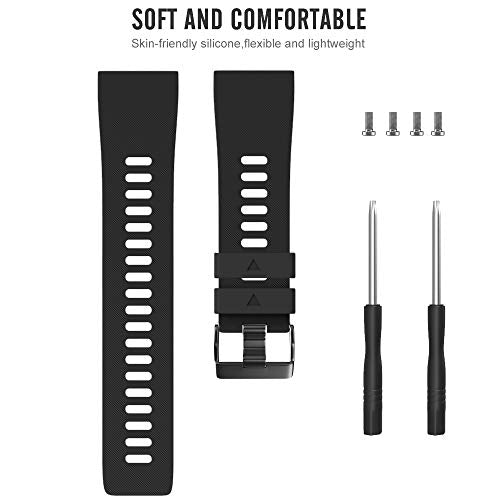 Silicone Replacement Band for Garmin Forerunner 35 - Black