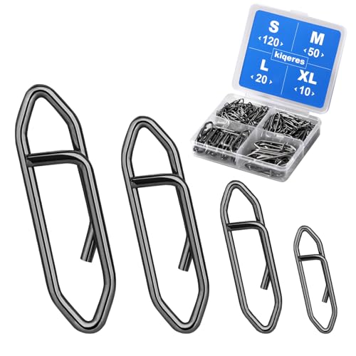 200 Pcs Fishing Speed Clips - High Strength Stainless Steel - Black
