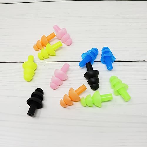 Reusable Silicone Swimming Earplugs - 6 Pairs for Hearing Protection