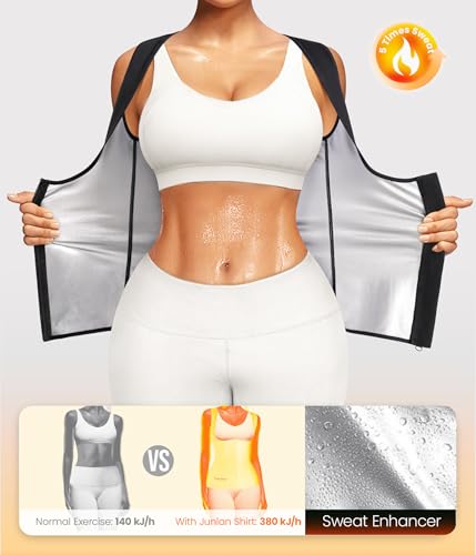 Women’s Sauna Suit Vest Waist Trainer - Lightweight Zipper Sweat Tank Top