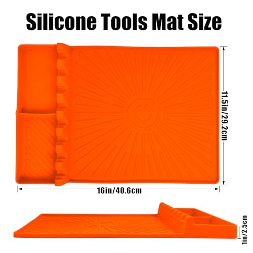 Large Silicone Grill Mat with Drip Pad - Orange, Heat Resistant & Non-Slip