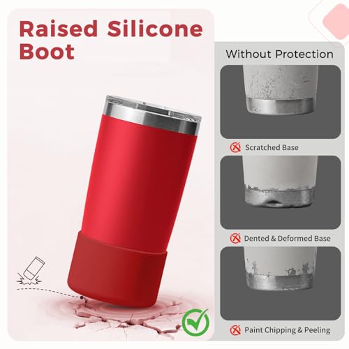 Silicone Tumbler Boot for Yeti Rambler 12/18oz & 20-30oz - Rescue Red