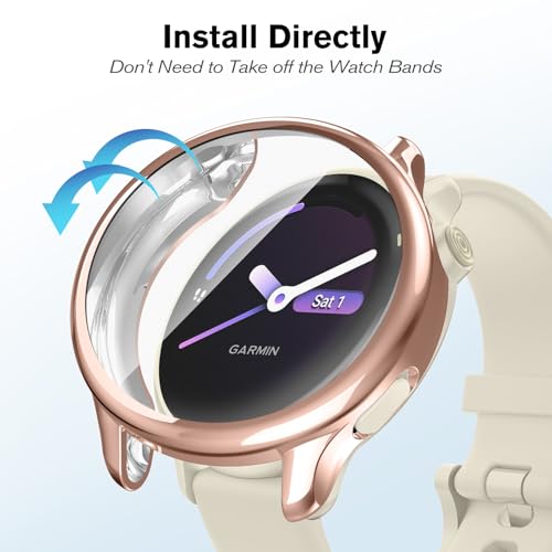 Garmin Vivoactive 6 Screen Protector Case - Black, Clear, Rose Gold