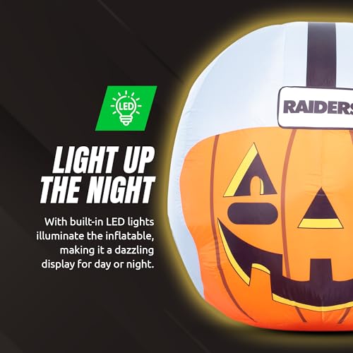 4ft Inflatable Las Vegas Raiders Helmet with LED Lights - Halloween Decoration