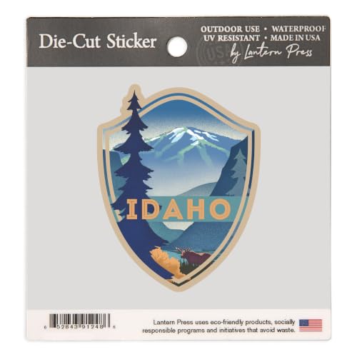 Idaho Moose and Mountain Sticker - Small Vinyl Die Cut