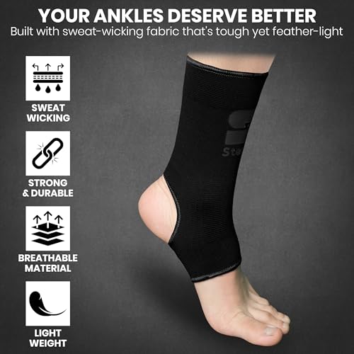 Stealth Sports Ankle Support Brace for MMA & Martial Arts - Breathable, Non-Slip, L/XL