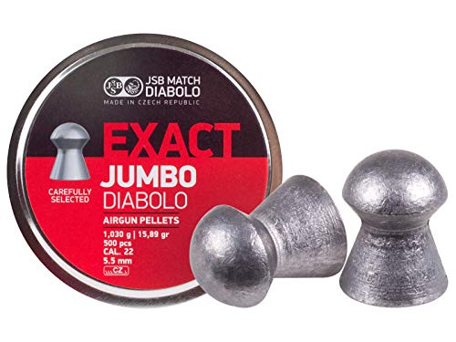 .22 Cal Jumbo Exact Air Gun Pellets - 15.89 Grains, 500 Count
