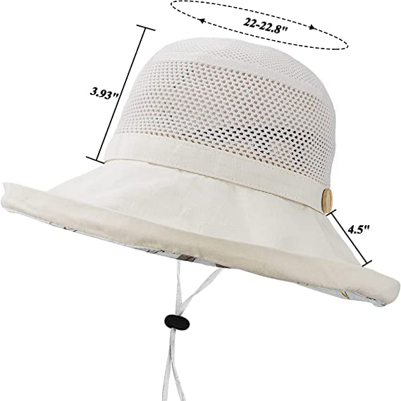 Women's Mesh Bucket Hat - UV Protection, Foldable, Beige, Medium