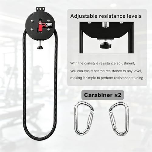 Endless Rope Trainer with Adjustable Resistance (11-66 lbs) - Black and Red
