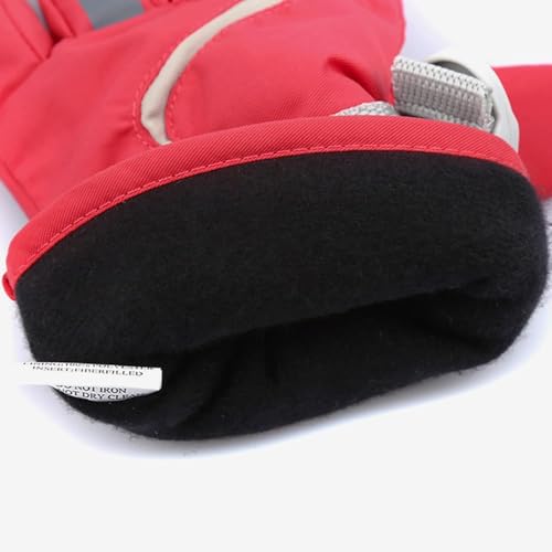 Kids Cold-Weather Ski Gloves for Toddlers 3T-6T - Red