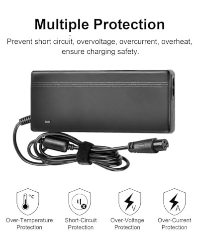 42V 2A Electric Scooter Charger - 3-Prong Power Adapter