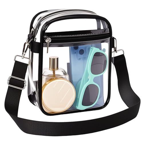 Clear Stadium Bag for Events - Waterproof Crossbody Purse, 8.5x6.8 Inches