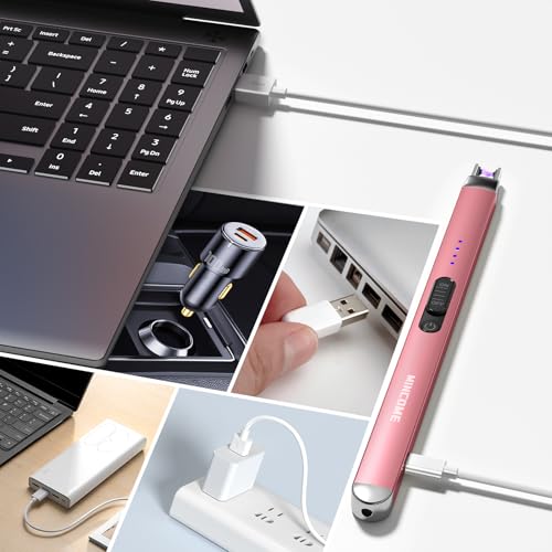 Electric Rechargeable USB Plasma Arc Candle Lighter - Rose Gold