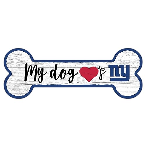 New York Giants Dog Bone Sign - Team Spirit Decor, 4 x 12