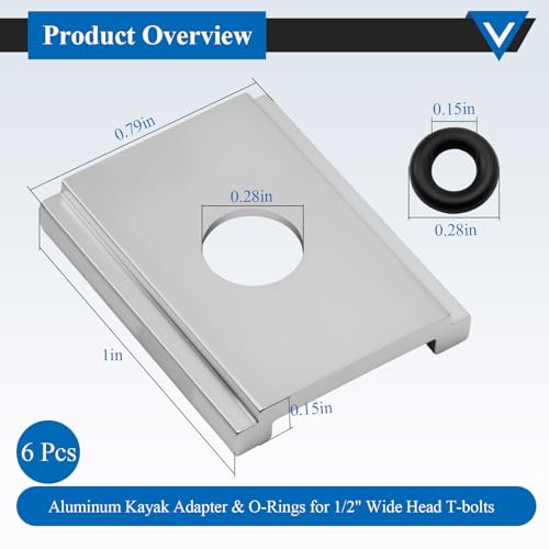 Kayak Track Adapter Plate w/O-Ring for FeelFree Uni-Track&Uni-Bar