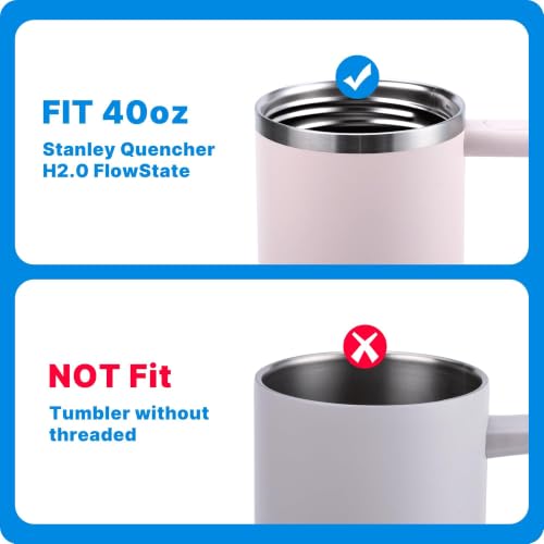 40 oz Tumbler Lid Replacement for Stanley Quencher - Black