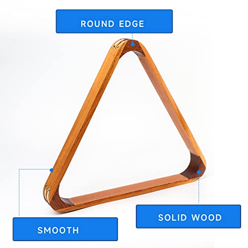 Solid Wood Pool Ball Rack - 2-Tone Oak 8-Ball Triangle