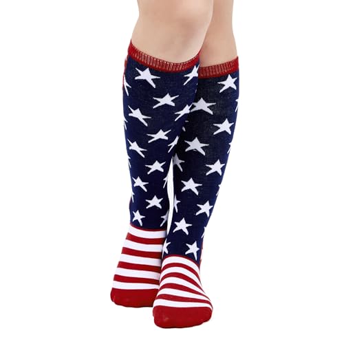 Knee High Athletic Socks - Red Striped Star - 1 Pack