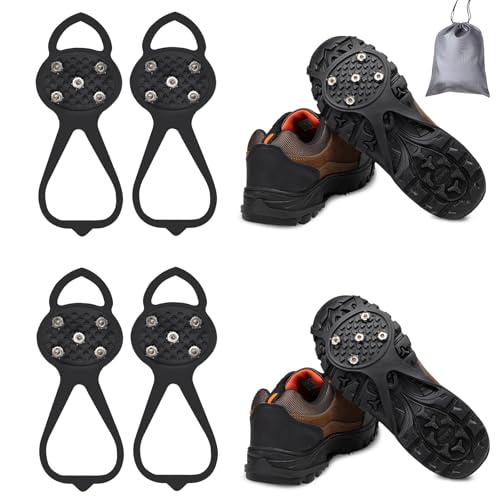 Ice Grippers Traction Cleats for Shoes - Black, 2 Pairs