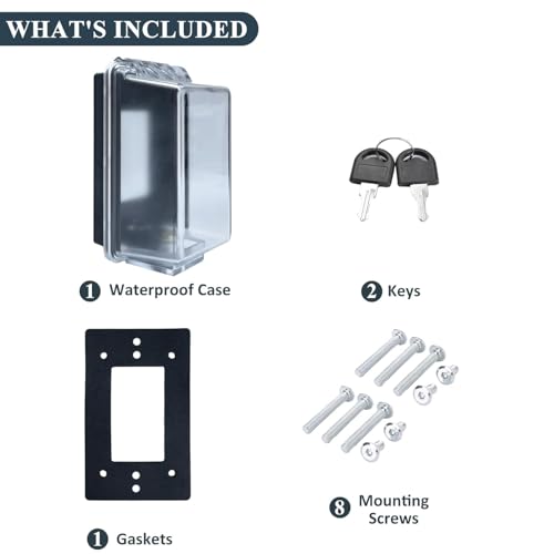 Outdoor Outlet Cover,Standard Single Gang Outlet Cover Weatherproof Enclosure,Rated for Wet Locations, Outdoor Electrical Box Waterproof Plug Covers, 2 pack