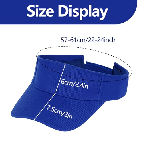Adjustable Cotton Sun Visor Hat - Royal Blue UV Protection