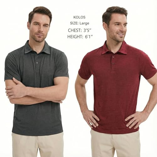 TELALEO 5 Pack Men's Polo Shirts Short Sleeve Golf T Shirt Performance Casual X-Large Seth