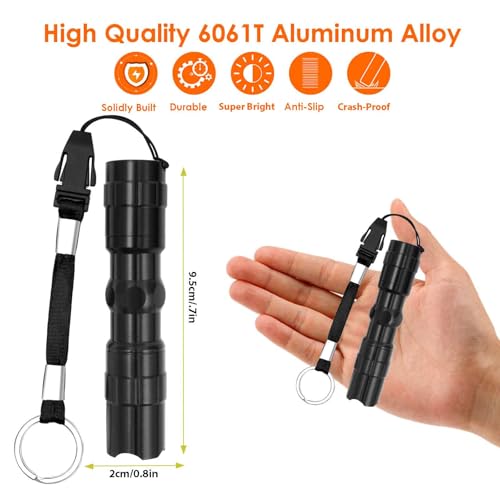 Mini Tactical LED Flashlight - High Lumen Waterproof Pen Light - 1 Pack Black