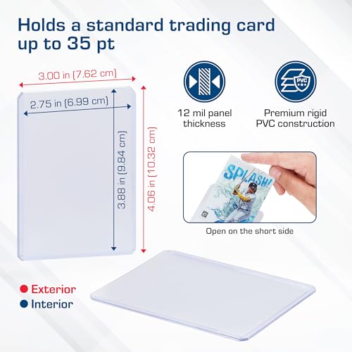 Topload Card Holders - 3x4 Rigid PVC for Trading Cards - 25 Pack
