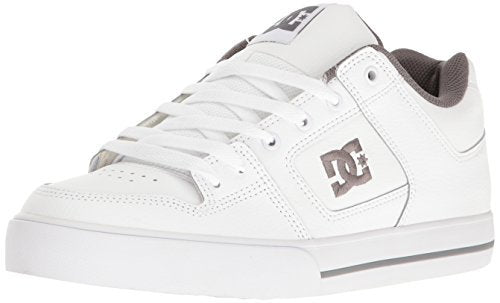 DC Men's Pure Casual Low Top Skate Shoe, White/Battleship/White, 10.5 D US