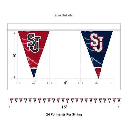 St. John's University Pennant Banner String - 15 ft with 24 Triangular Pennants