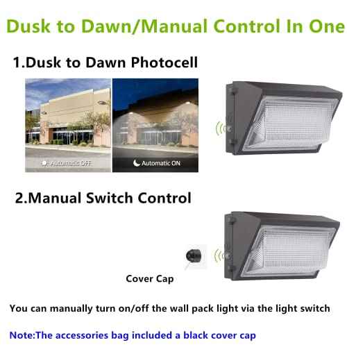 100W LED Wall Pack Dusk to Dawn, 13000Lm 5000K Daylight Commercial Security Lighting,400-600W MH Equivalent, 100-277V,ETL Certified Outdoor LED Wall Pack Light for Parking Lot Doorway House