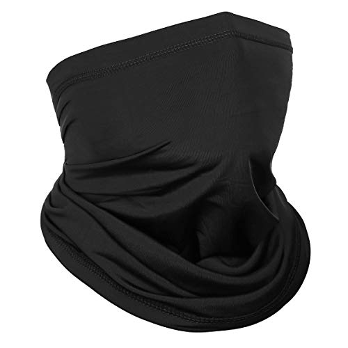 Cooling Neck Gaiter - UV Protection Face Cover Scarf - Black, One Size
