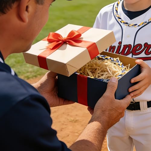 18-Inch Baseball Necklace for Boys - Navy, Yellow & White