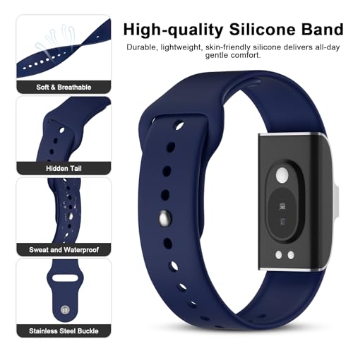 Silicone Replacement Strap for Hume Band 1.0 - Black & Navy Blue