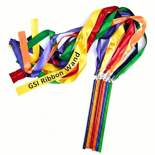 GSi 12-Pack Kids Ribbon Wands & Rings for Creative Movement & Dance