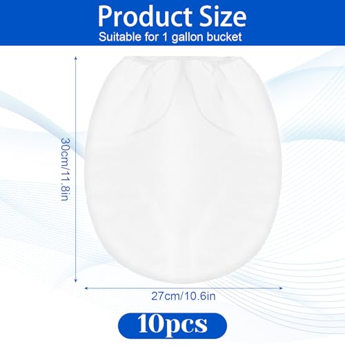 10 Pcs Paint Strainer Bags 1 Gallon Fine Mesh Filter Bag Strainer with Elastic Drawstring Top Opening Fine Mesh Paint Filter for for Paints Gardening Sprayers Hydroponic Tool
